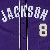 Maillot de baseball boutonné en maille Pro Standard Lamar Jackson violet Baltimore Ravens pour hommes