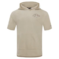 Sweat à capuche manches courtes pour homme Pro Standard Tan Baltimore Ravens Neutrals Capsule