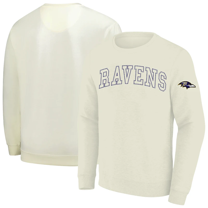 Sweat-shirt polaire crème pour homme, coupe grande taille, Baltimore Ravens