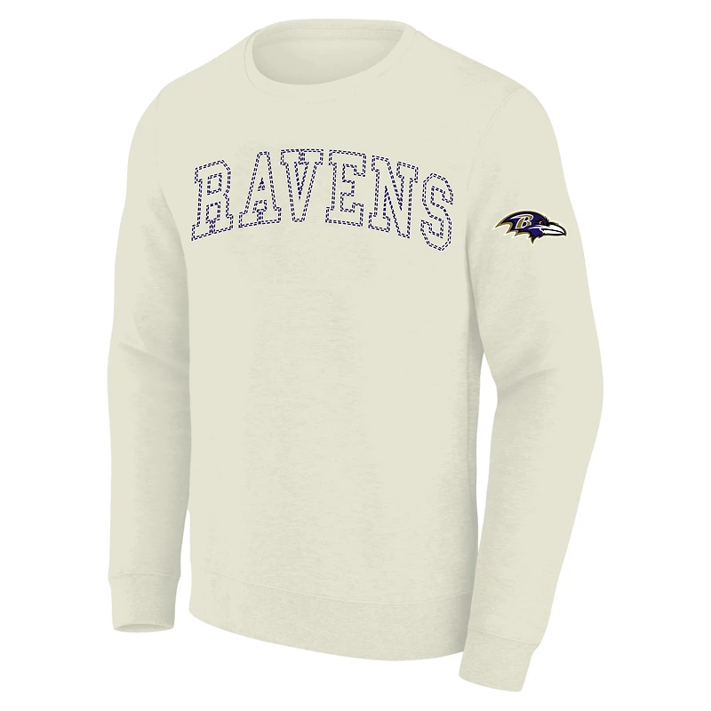 Men's Profile Cream Baltimore Ravens Big & Tall Fleece Sweatshirt