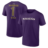 T-shirt violet pour homme, maillot n° 1 des Baltimore Ravens, papa