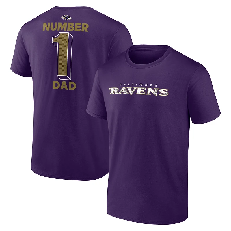 T-shirt violet pour homme, maillot n° 1 des Baltimore Ravens, papa