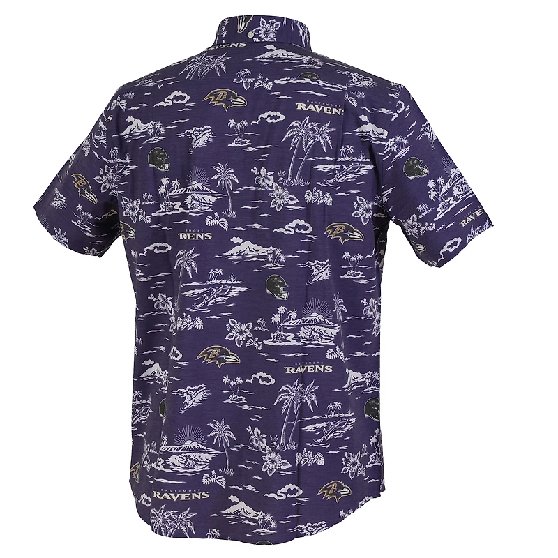 Men's Reyn Spooner Purple Baltimore Ravens Kekai Performance Button-Down Shirt