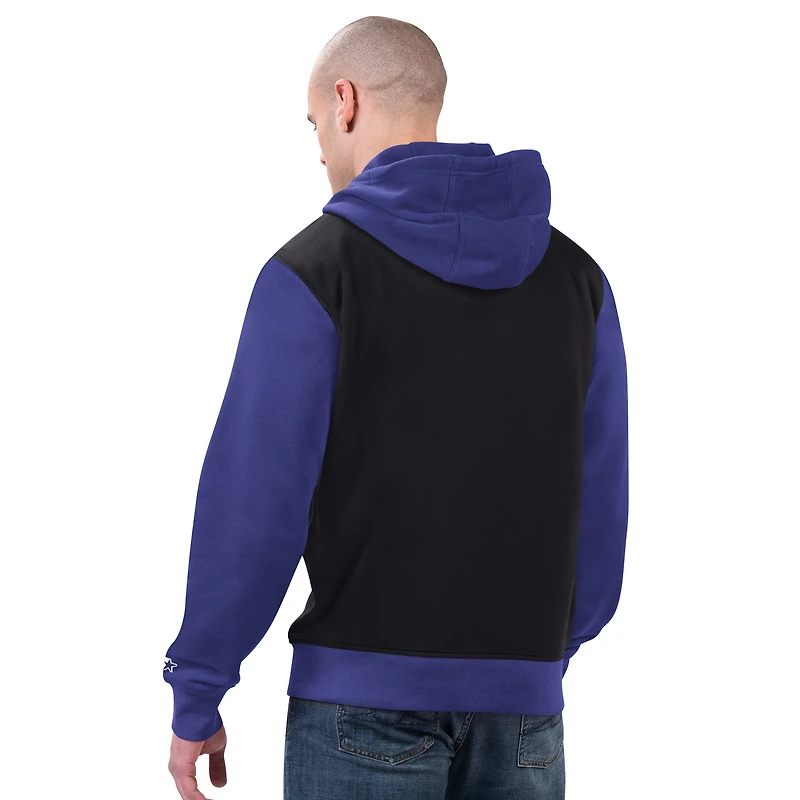 Sweat à capuche zippé noir/violet pour homme des Baltimore Ravens Thursday Night Gridiron