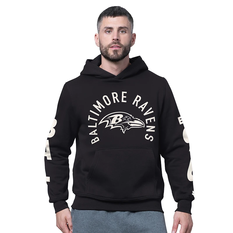 Sweat à capuche en polaire noir pour homme des Baltimore Ravens Handoff