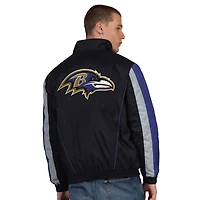 Men's Starter  Black Baltimore Ravens Thursday Night Gridiron Half-Zip Jacket