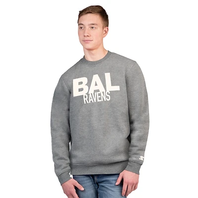 Men's Starter  Charcoal Baltimore Ravens Assist Sweatshirt