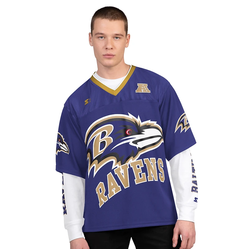 Men's Starter Purple/White Baltimore Ravens Short Sleeve & Long T-Shirt Combo Pack