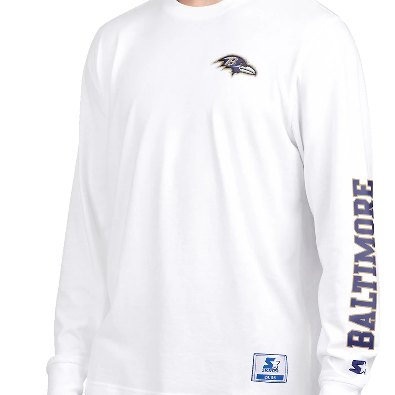 Men's Starter Purple/White Baltimore Ravens Short Sleeve & Long T-Shirt Combo Pack