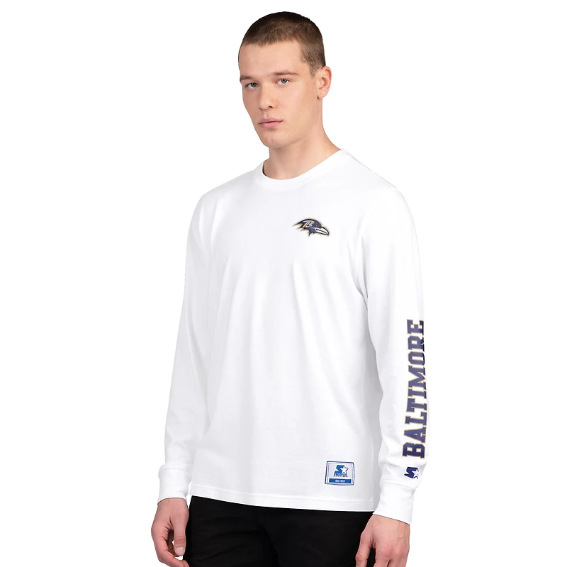 Men's Starter Purple/White Baltimore Ravens Short Sleeve & Long T-Shirt Combo Pack