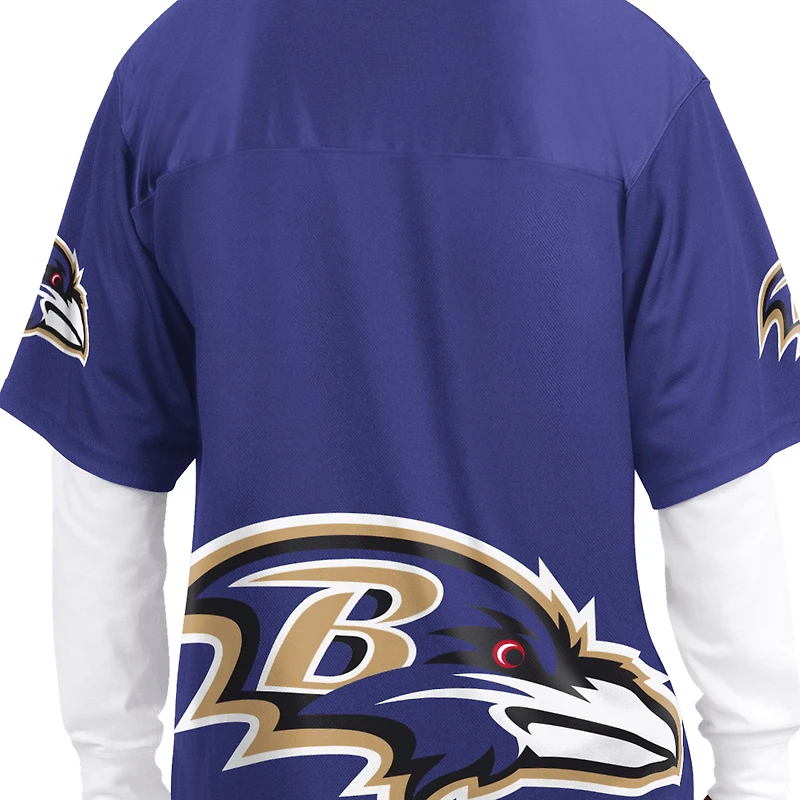 Men's Starter Purple/White Baltimore Ravens Short Sleeve & Long T-Shirt Combo Pack