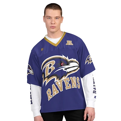 Men's Starter Purple/White Baltimore Ravens Short Sleeve & Long T-Shirt Combo Pack