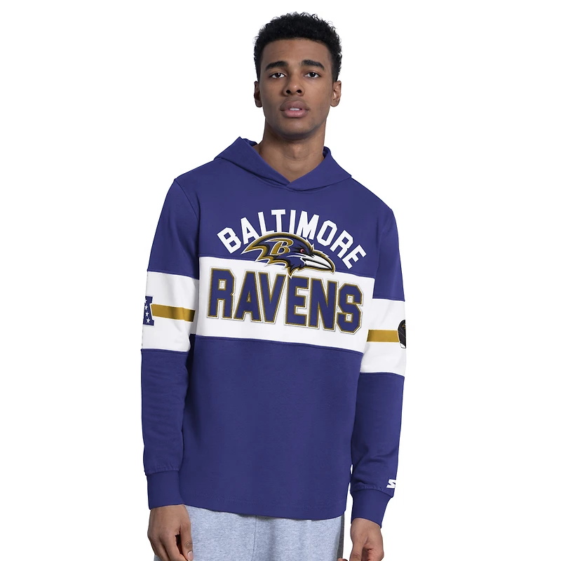 Sweat à capuche Starter violet pour homme, maillot de fullback des Ravens Baltimore