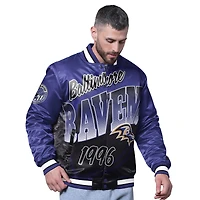 Men's Starter Purple Baltimore Ravens Pass Rush Varsity Full-Snap Jacket