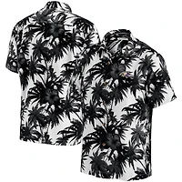 Chemise boutonnée pour homme Tommy Bahama Black Baltimore Ravens Sport Harbor Island Hibiscus Camp