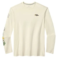 T-shirt à manches longues Tommy Bahama crème Baltimore Ravens Oasis Endzone Lux pour homme