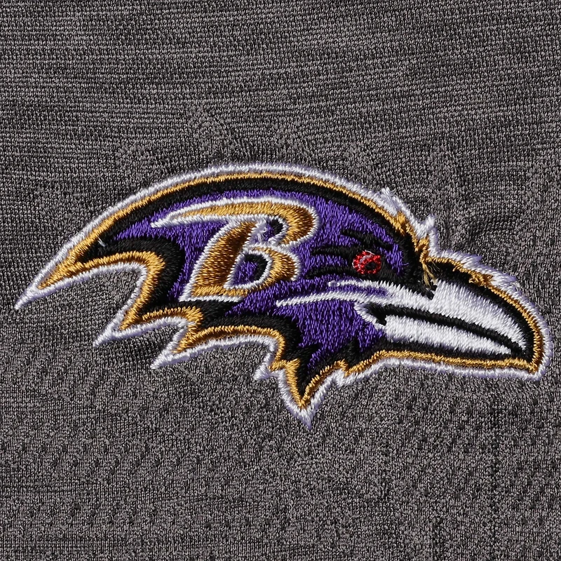 Polo pour homme Tommy Bahama Grey Baltimore Ravens Palm Coast Delray Frond Allover IslandZone