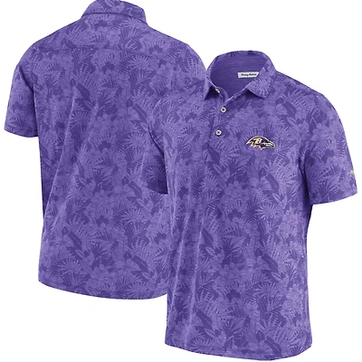 Polo pour homme Tommy Bahama Purple Baltimore Ravens Sport Palmetto Palms