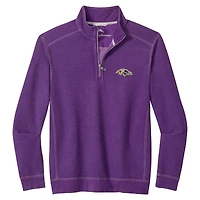 Pull Tommy Bahama violet à demi-zip pour homme des Baltimore Ravens Sport Tobago