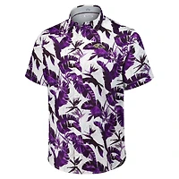 Men's Tommy Bahama Purple Baltimore Ravens Sunnyvale Blooms Camp Button-Up Shirt