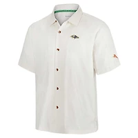 Chemise boutonnée blanche pour homme Tommy Bahama Baltimore Ravens Coconut Matchup Camp