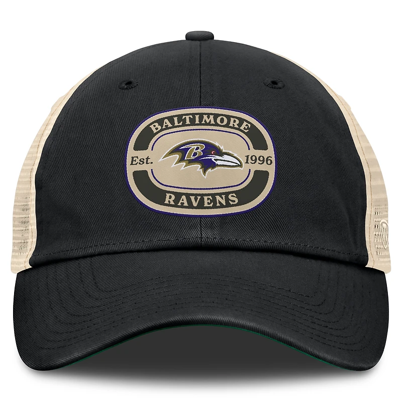 Casquette ajustable Top of the World pour homme avec patch d'équipe des Baltimore Ravens noir
