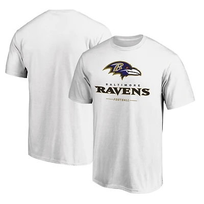 Men's  White Baltimore Ravens Team Lockup T-Shirt