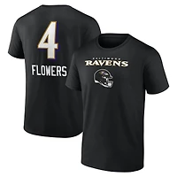 T-shirt Zay Flowers pour homme, noir, avec nom et numéro de l'équipe des Baltimore Ravens