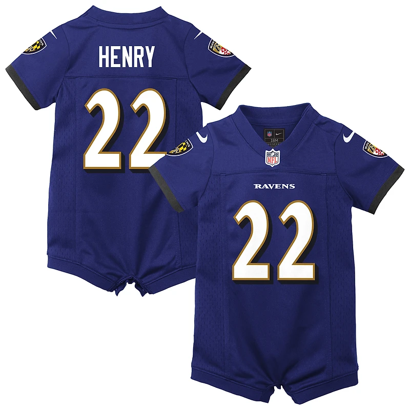 Maillot Nike Derrick Henry violet pour nouveau-né et bébé, combinaison de jeu des Baltimore Ravens