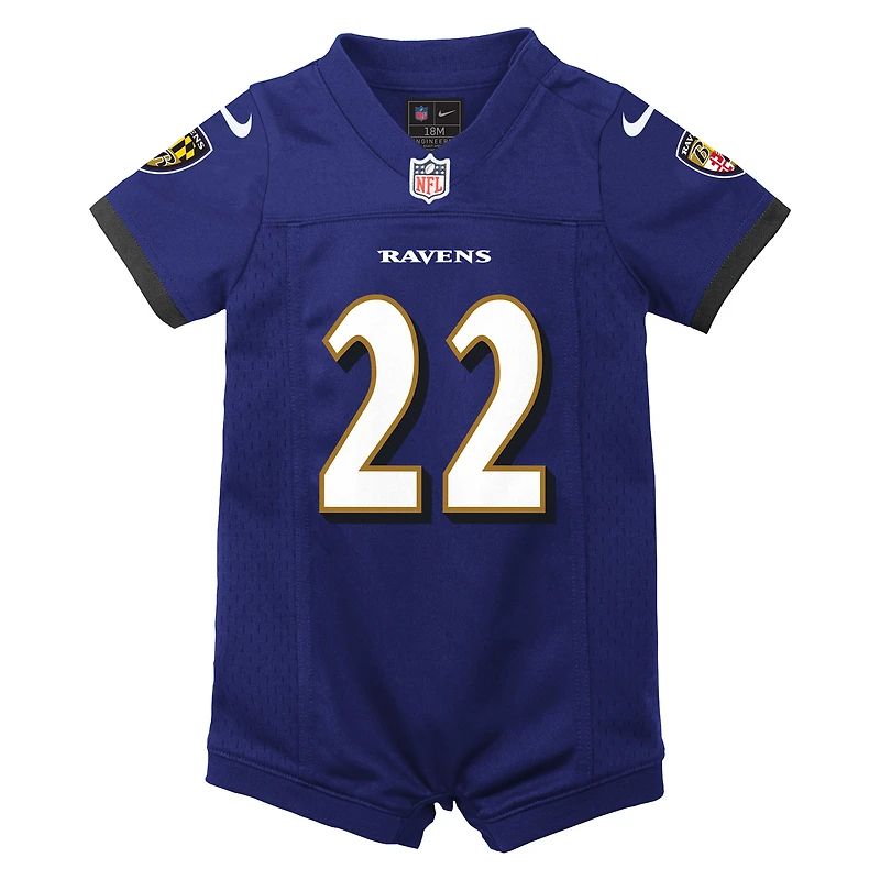 Maillot Nike Derrick Henry violet pour nouveau-né et bébé, combinaison de jeu des Baltimore Ravens