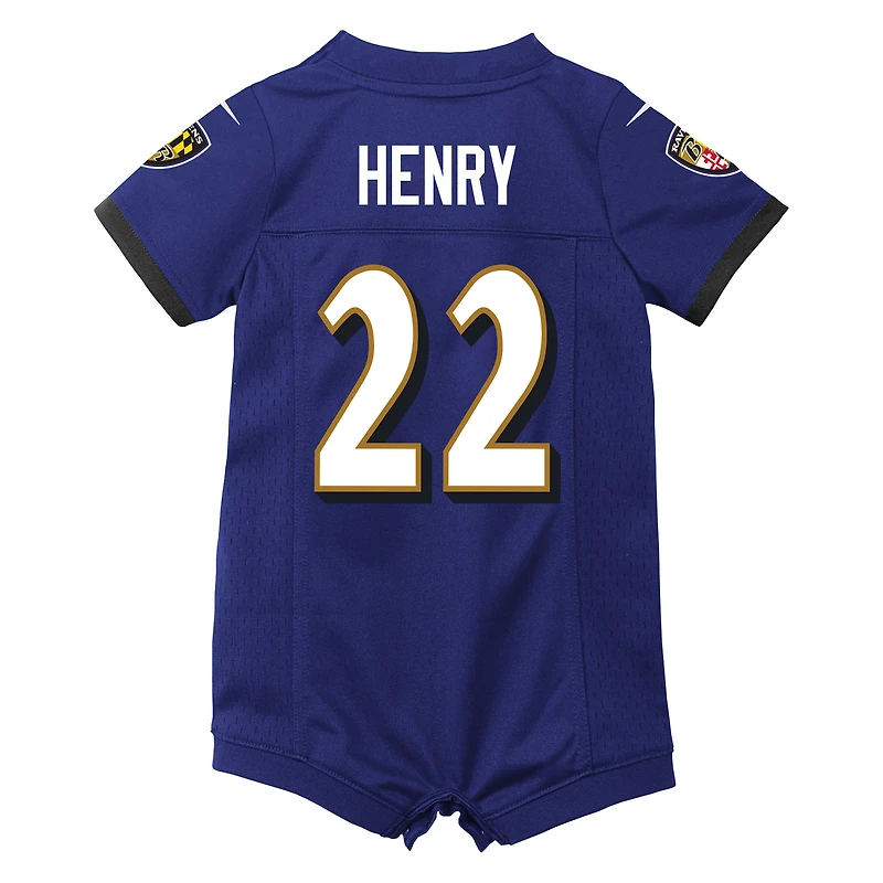 Newborn & Infant Nike Derrick Henry Purple Baltimore Ravens Game Romper Jersey