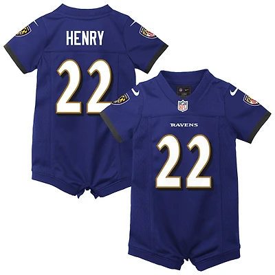 Newborn & Infant Nike Derrick Henry Purple Baltimore Ravens Game Romper Jersey