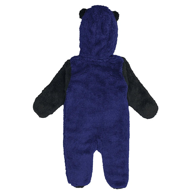 Grenouillère polaire violette à fermeture éclair pour nouveau-né et nourrisson, motif Baltimore Ravens Stay Napping