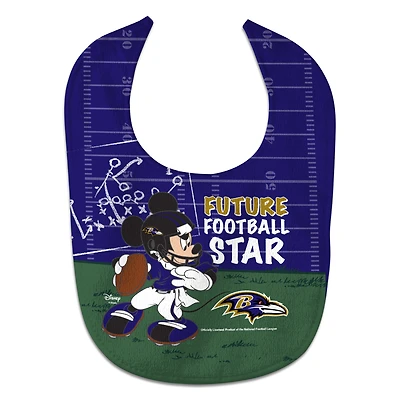 Bavoir pour nouveau-né et nourrisson WinCraft Baltimore Ravens Disney All-Pro