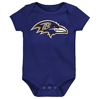 Newborn Outerstuff Baltimore Ravens Little Tike 3-Piece Bodysuit Set
