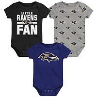 Newborn Outerstuff Baltimore Ravens Little Tike 3-Piece Bodysuit Set