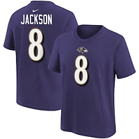 Preschool Nike Lamar Jackson Purple Baltimore Ravens Player Name & Number T-Shirt