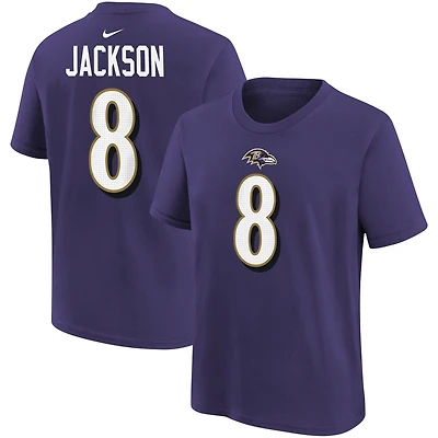 Preschool Nike Lamar Jackson Purple Baltimore Ravens Player Name & Number T-Shirt