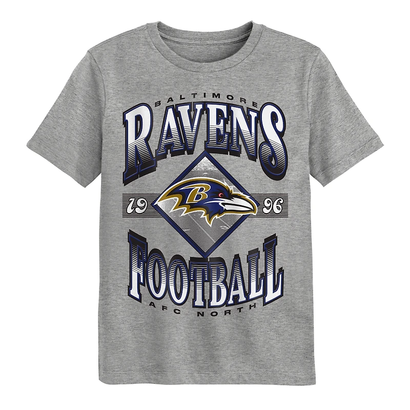 Preschool Outerstuff Dark Heather Gray Baltimore Ravens Of Days Past T-Shirt