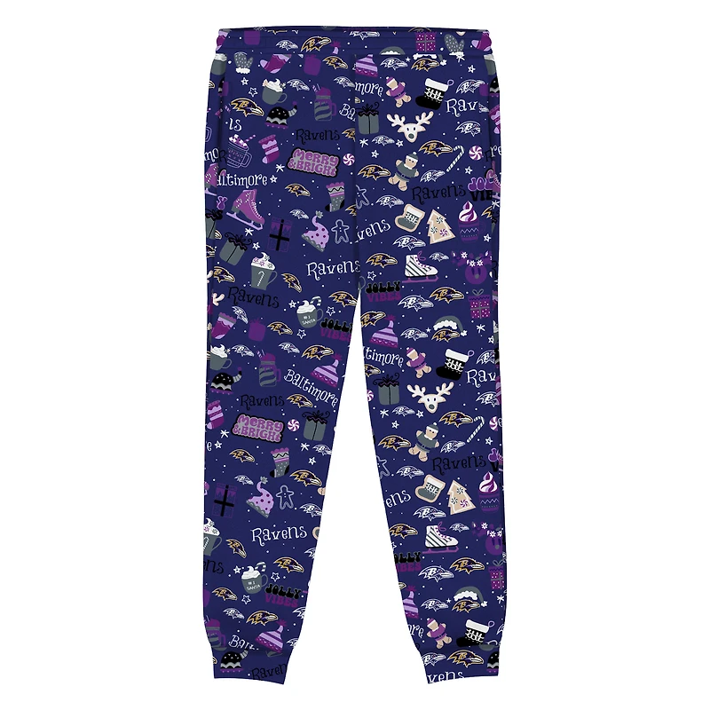 Preschool Outerstuff Purple Baltimore Ravens Chestnut Holiday Sleep Set