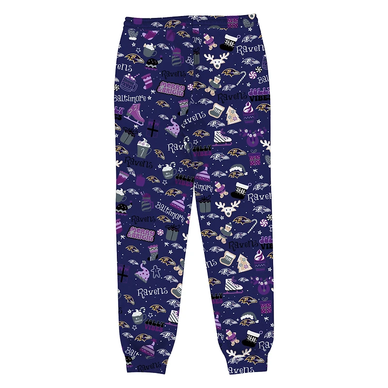 Preschool Outerstuff Purple Baltimore Ravens Chestnut Holiday Sleep Set