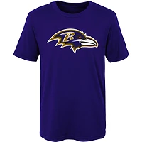 T-shirt violet avec logo principal des Ravens de Baltimore pour enfants d'âge préscolaire