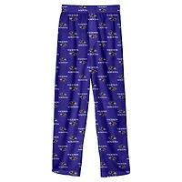 Pantalon de pyjama imprimé violet pour enfants d'âge préscolaire avec équipe des Baltimore Ravens