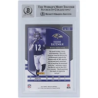 Carte de recrue autographiée 2021 Panini Absolute Green n° 113 Beckett par Rashod Bateman des Baltimore Ravens, authentifiée et témoin des fanatiques