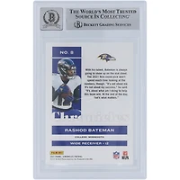 Carte de recrue autographiée 2021 Panini Chronicles n° 8 Beckett par Rashod Bateman des Baltimore Ravens, carte de recrue authentifiée 10 par les fanatiques de Beckett