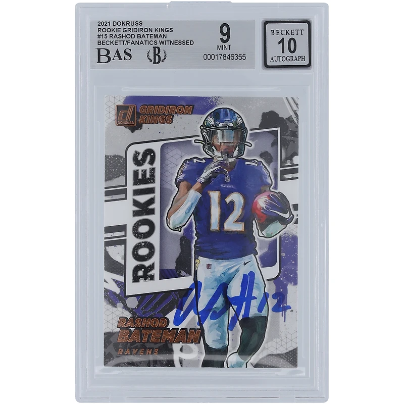 V106832 RAV Rashod Bateman Baltimore Ravens Autographié 2021 Panini Donruss Gridiron Kings #RGK-RBA Beckett Fanatics Witnessed Authenticated 9/10 Rookie Card 7 Rashod Bateman AUT PAA TRADING CARDS 45831 AUTTRC CA01F08135 #37