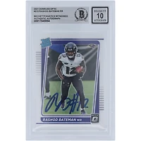Carte de recrue Panini Donruss Optic n° 210 signée par Rashod Bateman des Baltimore Ravens 2021, signée Beckett Fanatics, numéro 10.