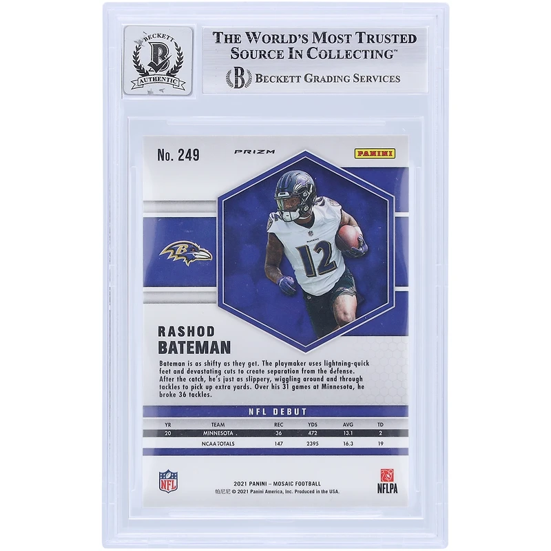 V106832 RAV Rashod Bateman Baltimore Ravens Autographié 2021 Panini Mosaic NFL Debut Mosaic Reactive Orange Prizm #249 Beckett Fanatics Witnessed Authenticated 9/10 Rookie Card 7 Rashod Bateman AUT PAA TRADING CARDS 45831 AUTTRC CA01F08137 #39
