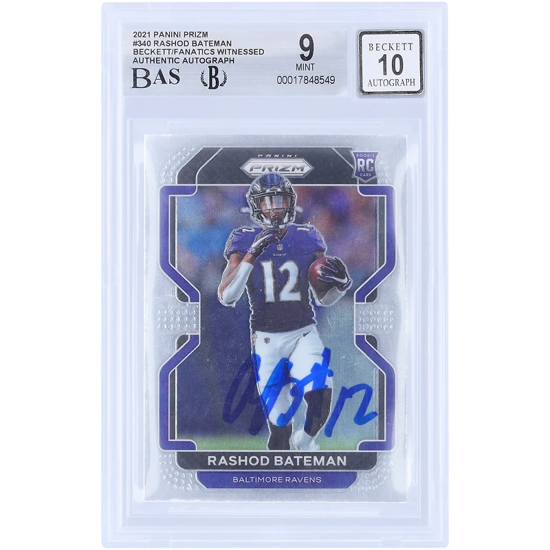 V106832 RAV Rashod Bateman Baltimore Ravens Autographié 2021 Panini Prizm #340 Beckett Fanatics Witnessed Authenticated 9/10 Rookie Card 7 Rashod Bateman AUT PAA TRADING CARDS 45831 AUTTRC CA01F08151 #53