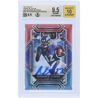 V106832 RAV Rashod Bateman Baltimore Ravens Autographié 2021 Panini Select Tri-Color Prizm #255 #/149 Beckett Fanatics Witnessed Authenticated 9.5/10 Rookie Card 7 Rashod Bateman AUT PAA TRADING CARDS 45831 AUTTRC CA01F08142 #44